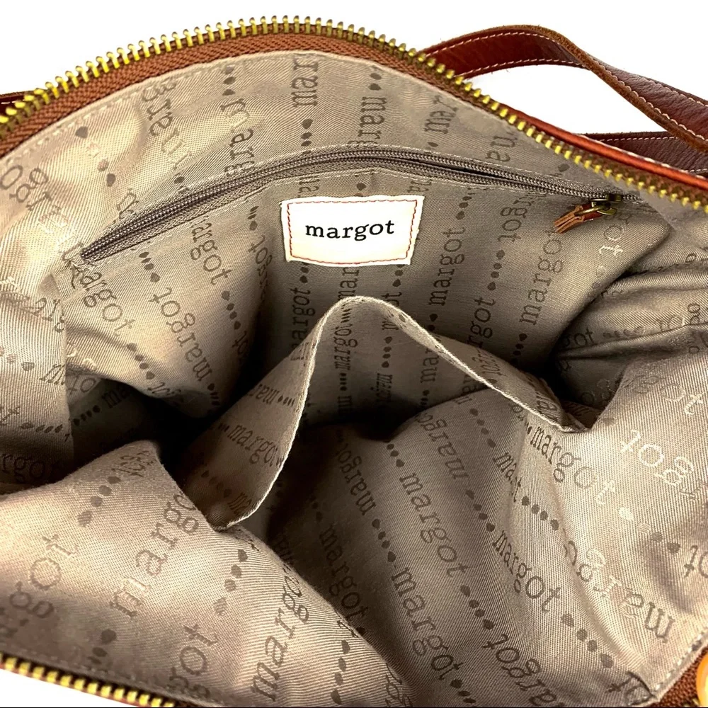 Margot Saddle Brown  Leather Crossbody Shoulder Bag